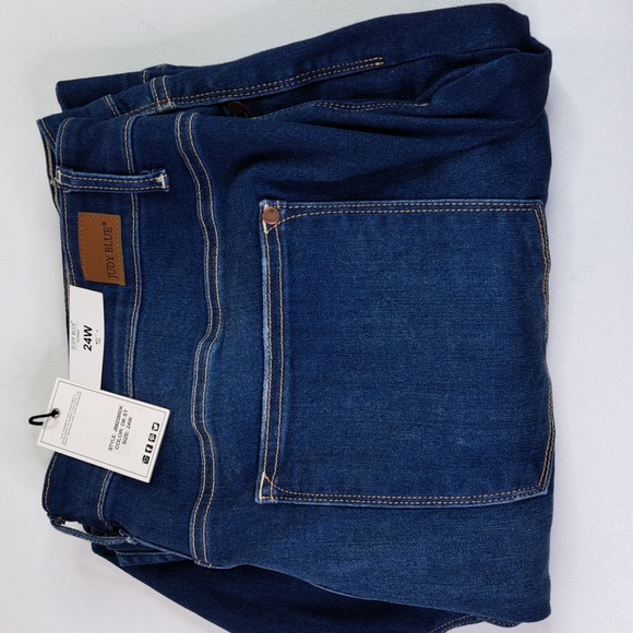 New Judy Blue High Waist Dark Wash Flare Jeans Size 24W - Picture 9 of 17